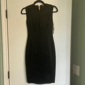 Calvin Klein Black Sleeveless Mock Neck Sheath Dress